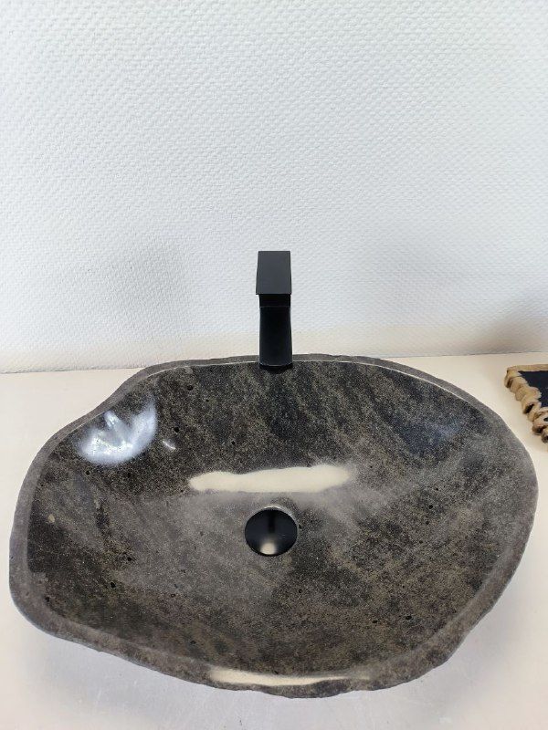 Раковина из речного камня RS-66229 58х42х15 из натурального камня