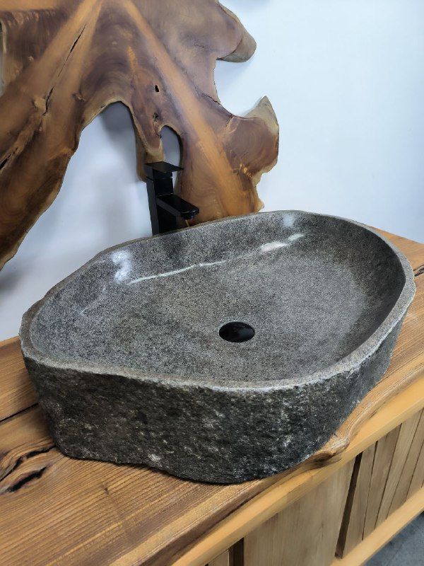 Раковина из речного камня RS-66605 71х52х15 из натурального камня