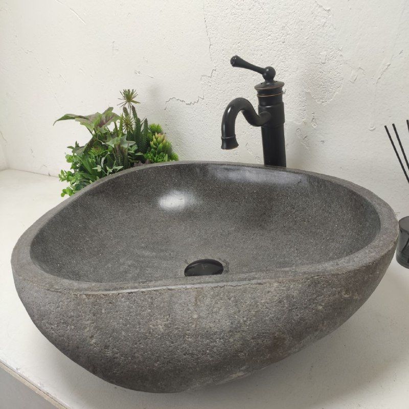 Раковина из речного камня RS-61974 (57*52*16) из натурального камня