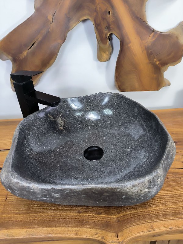 Раковина из речного камня RS-66691 47х42х16 из натурального камня