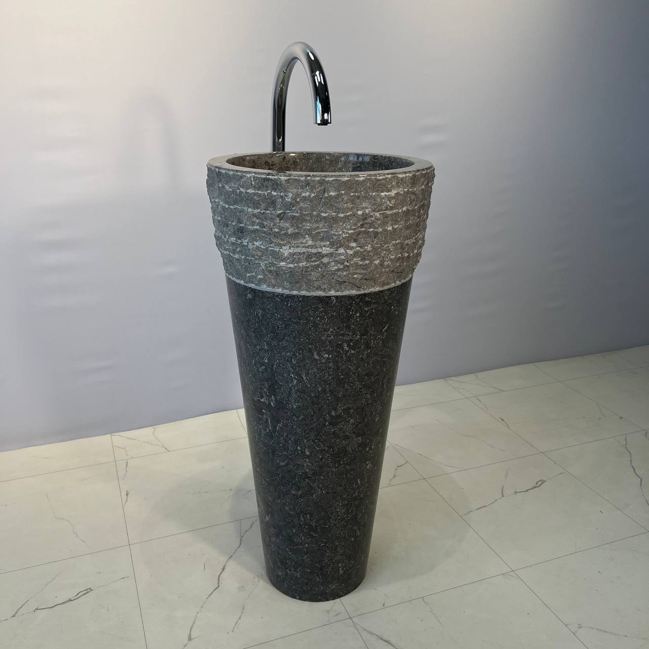 Раковина напольная из мрамора Erozy Top Grey MN-67054 40*40*90