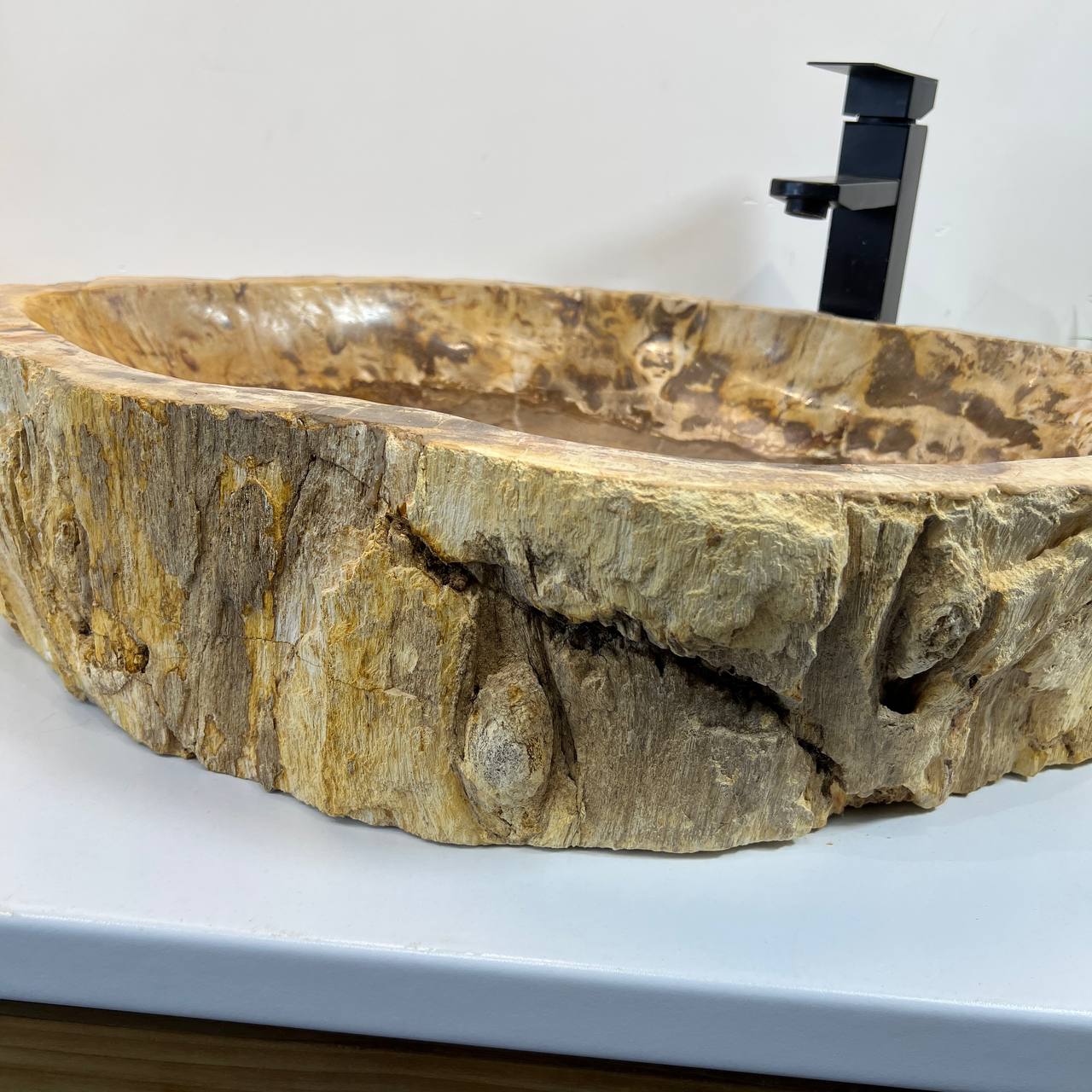 Раковина из окаменелого дерева ПАРА! OD-66906 70*47*15 из натурального камня
