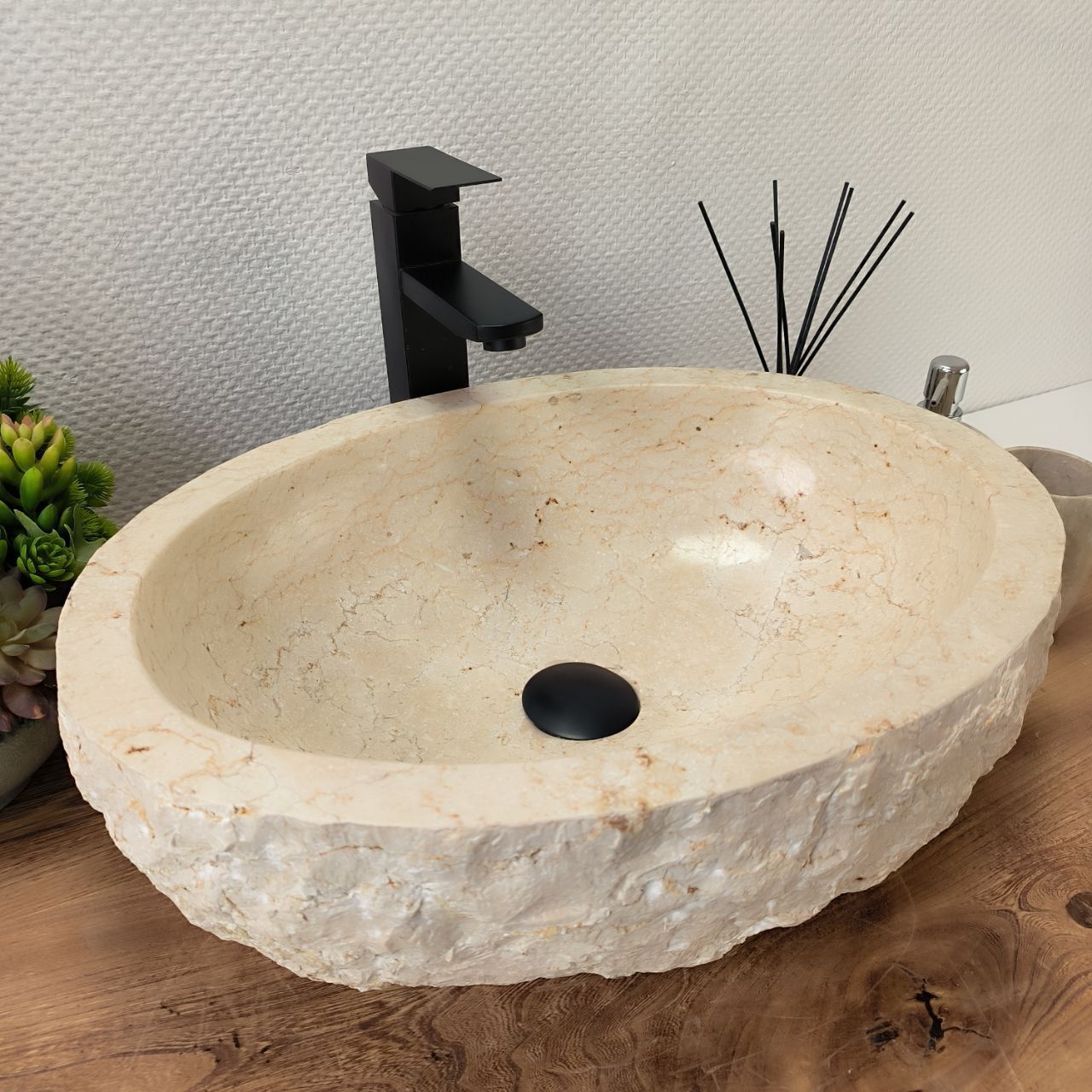 Раковина из мрамора Erozy Cream EM-63033 51*40*15 из натурального камня