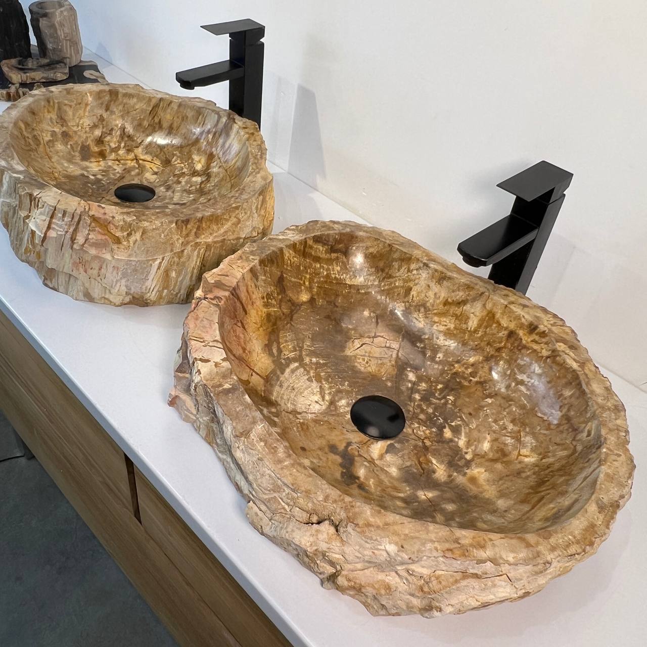 Раковина из окаменелого дерева ПАРА! OD-66941 53*42*15 из натурального камня