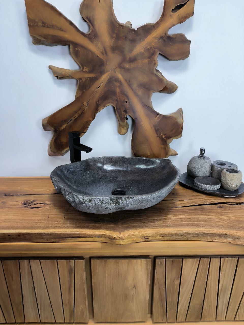 Раковина из речного камня RS-66415 60х49х15 из натурального камня