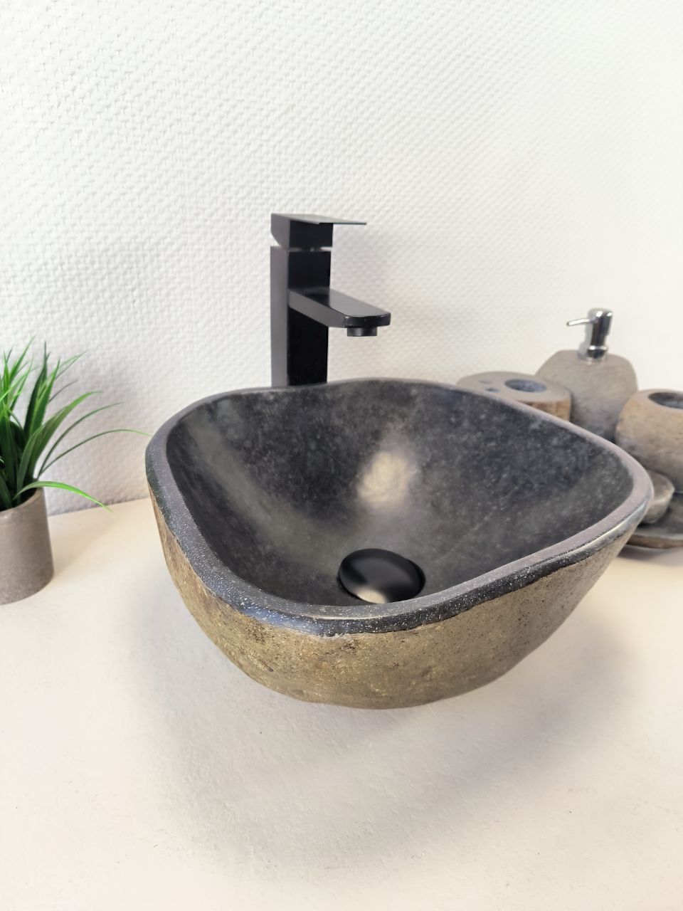 Раковина из речного камня RS-65978 34х34х15 из натурального камня