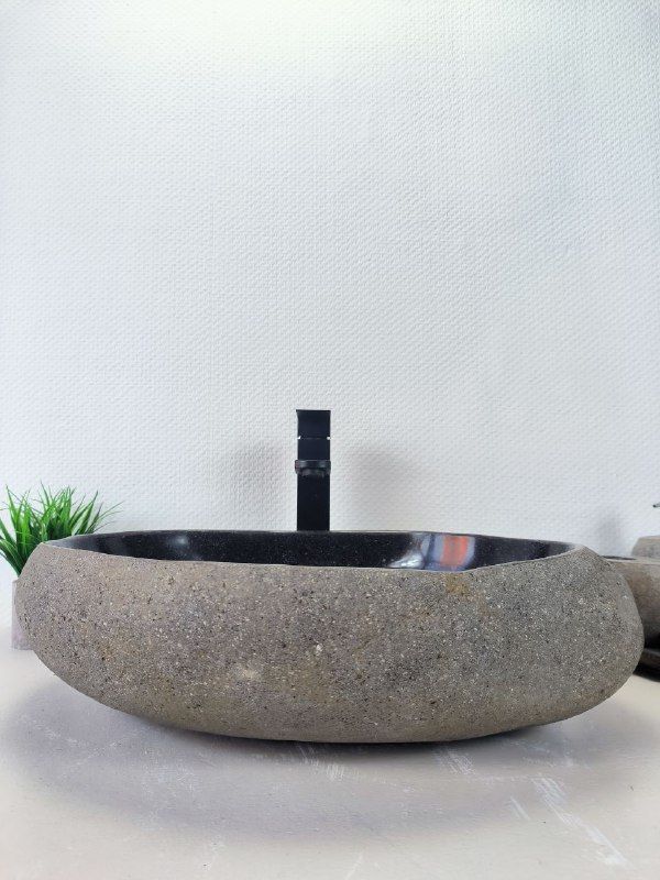 Раковина из речного камня RS-66191 54х42х15 из натурального камня
