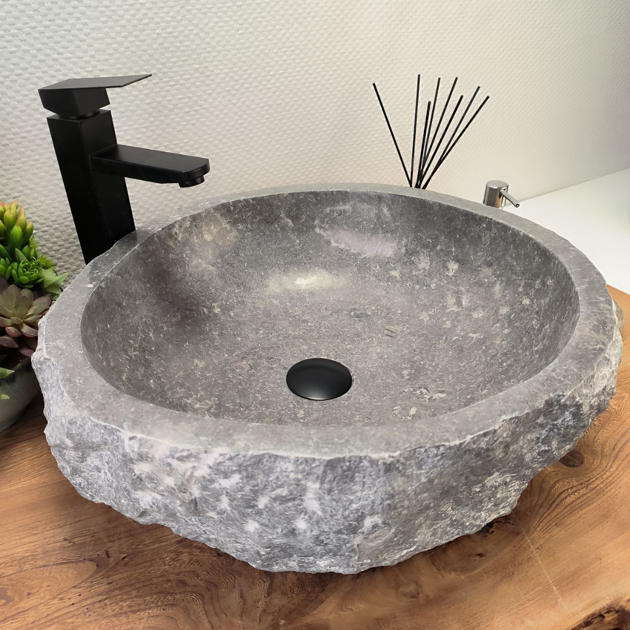 Раковина из мрамора Erozy Grey EM-62752 48*46*15 из натурального камня