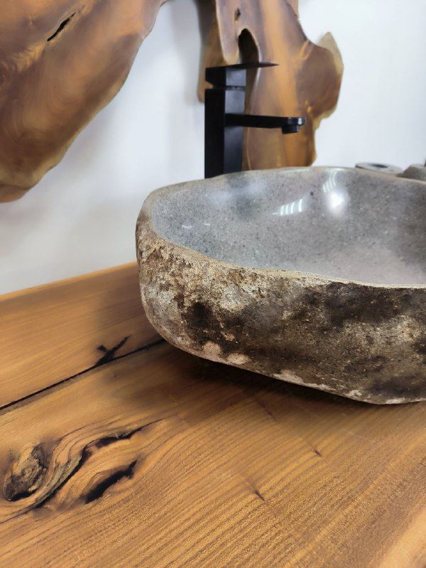 Раковина из речного камня RS-66331 50х42х15 из натурального камня