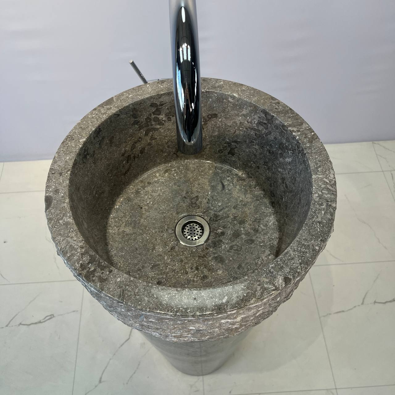 Раковина напольная из мрамора Erozy Top Grey MN-67054 40*40*90