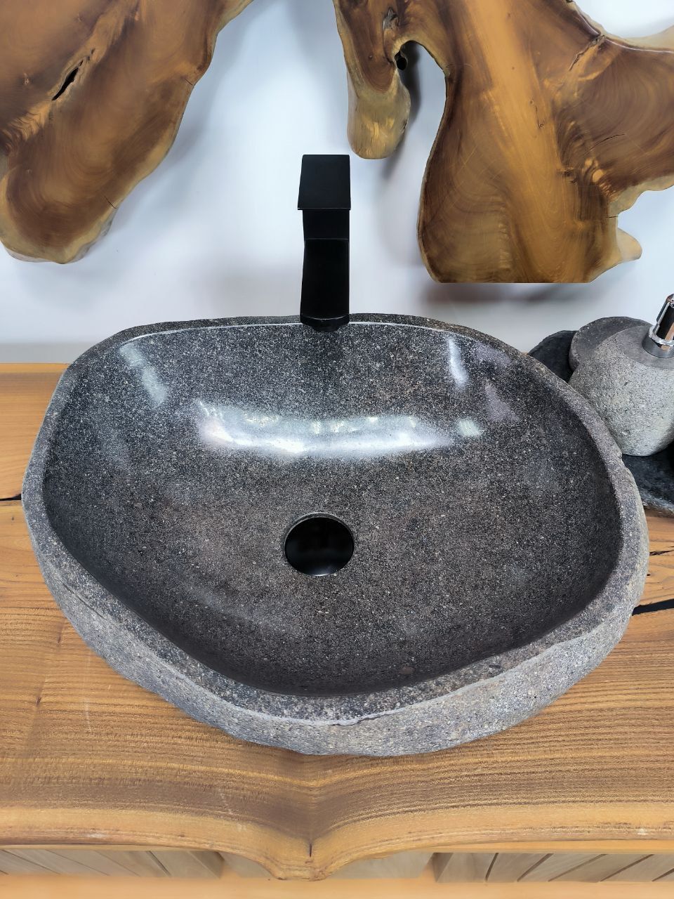 Раковина из речного камня RS-66332 50х41х15 из натурального камня