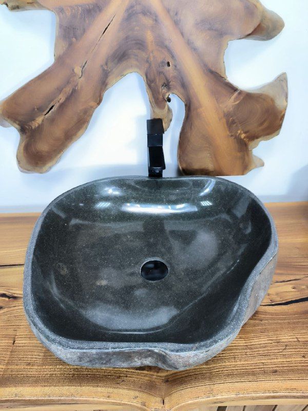 Раковина из речного камня RS-66714 56х49х15 из натурального камня