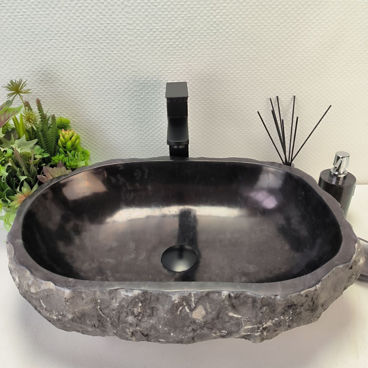 Раковина из мрамора Erozy Black EM-62792 54*39*15 из натурального камня