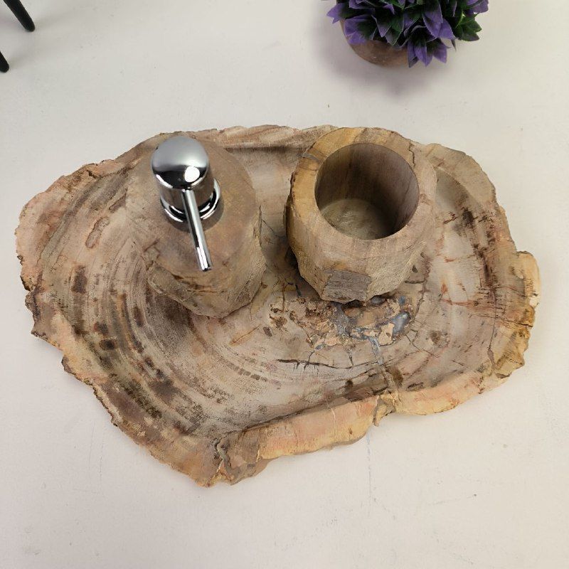 Набор из окаменелого дерева 3 предм Fossil Set NF-63079 поднос 28см*41см