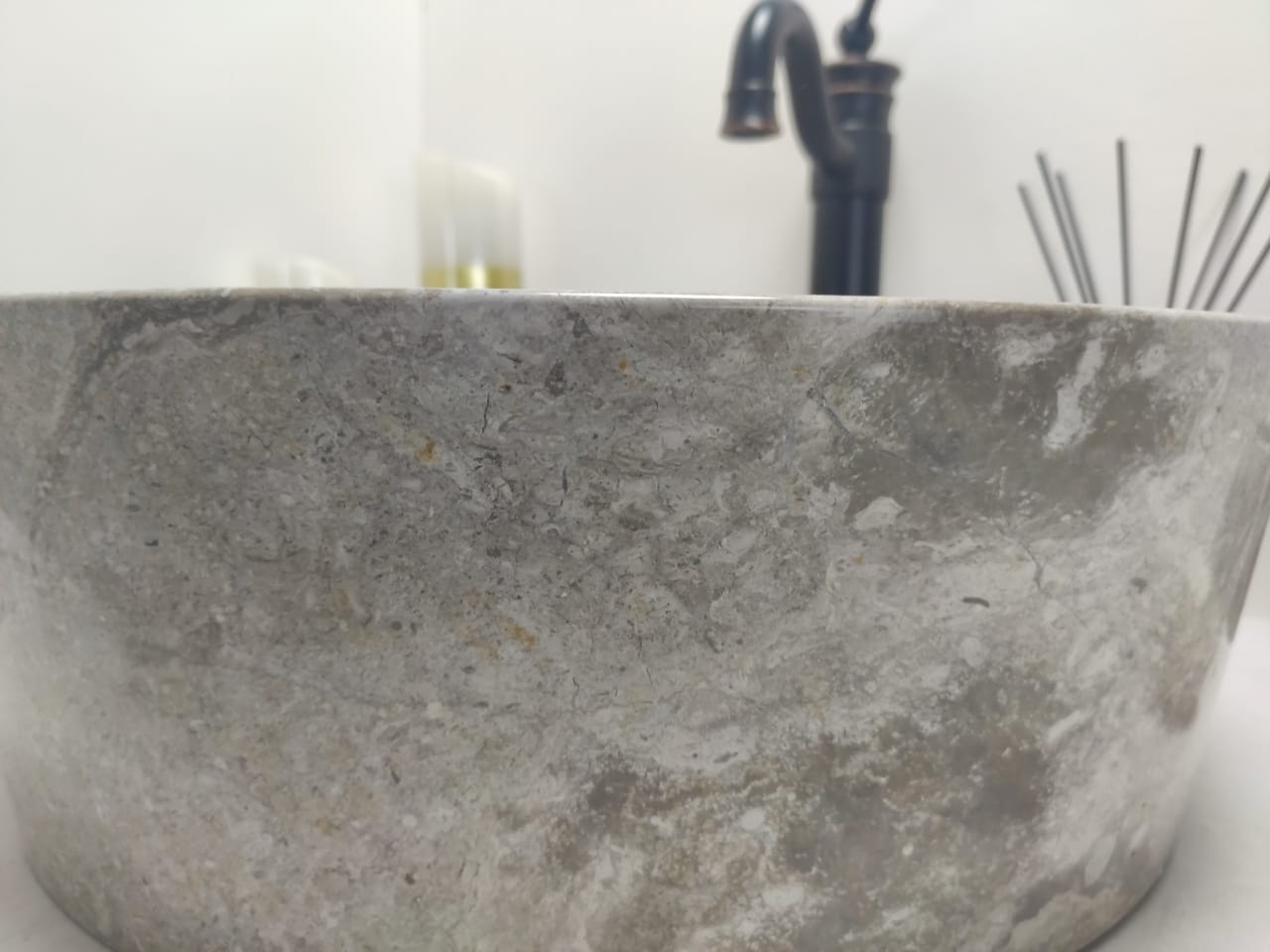 Раковина из мрамора Drum Grey Medium DM-60197 45*45*15 из натурального камня