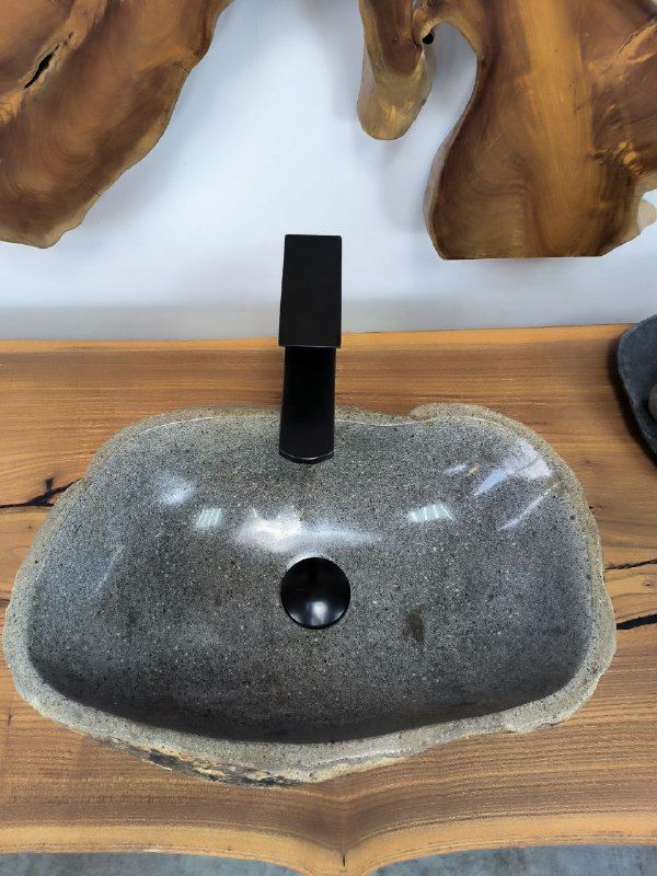 Раковина из речного камня RS-66300 46х29х15 из натурального камня