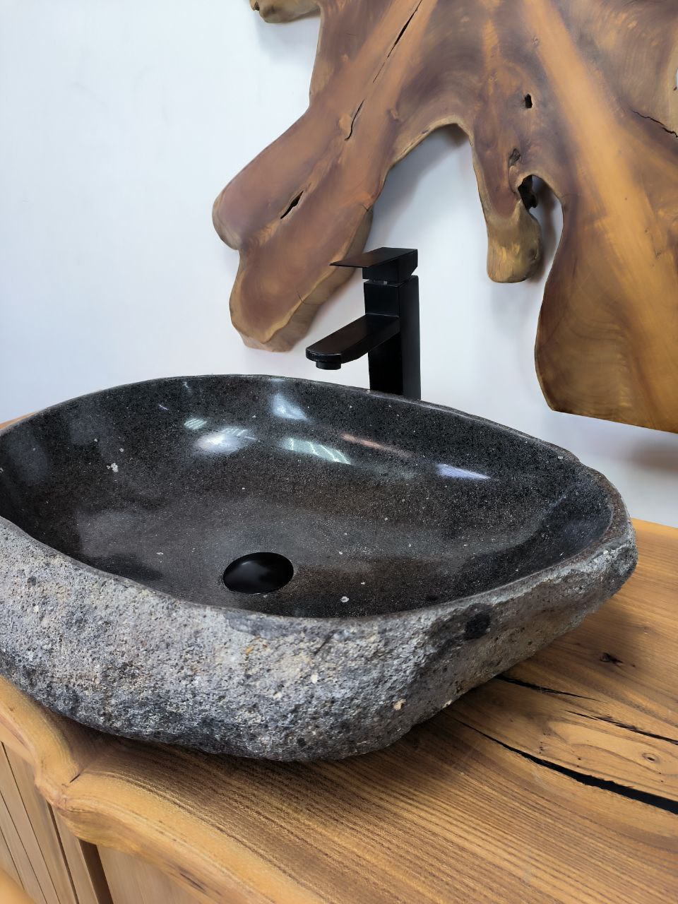 Раковина из речного камня RS-66292 58х42х15 из натурального камня