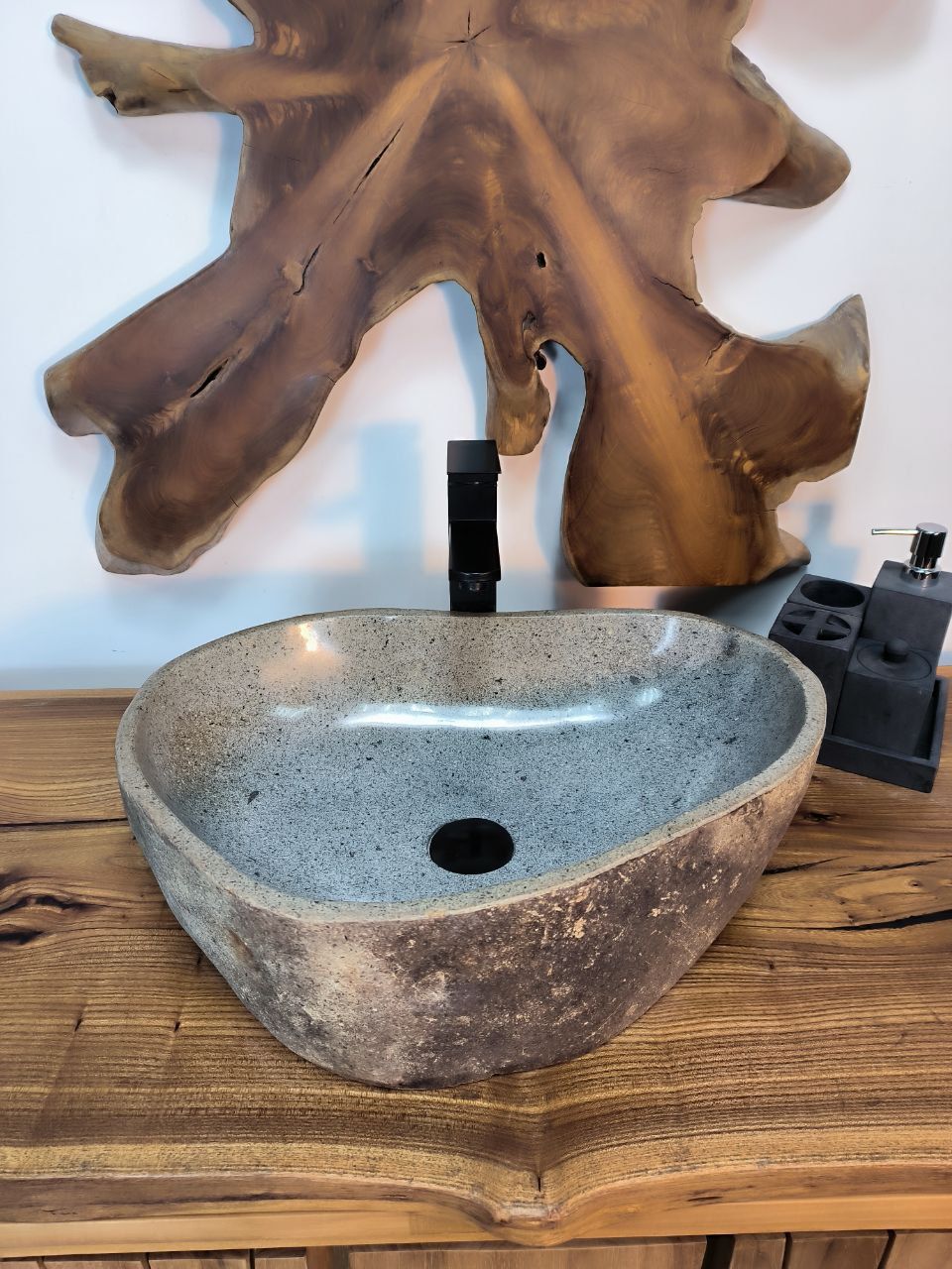 Раковина из речного камня RS-66760 53х38х15 из натурального камня