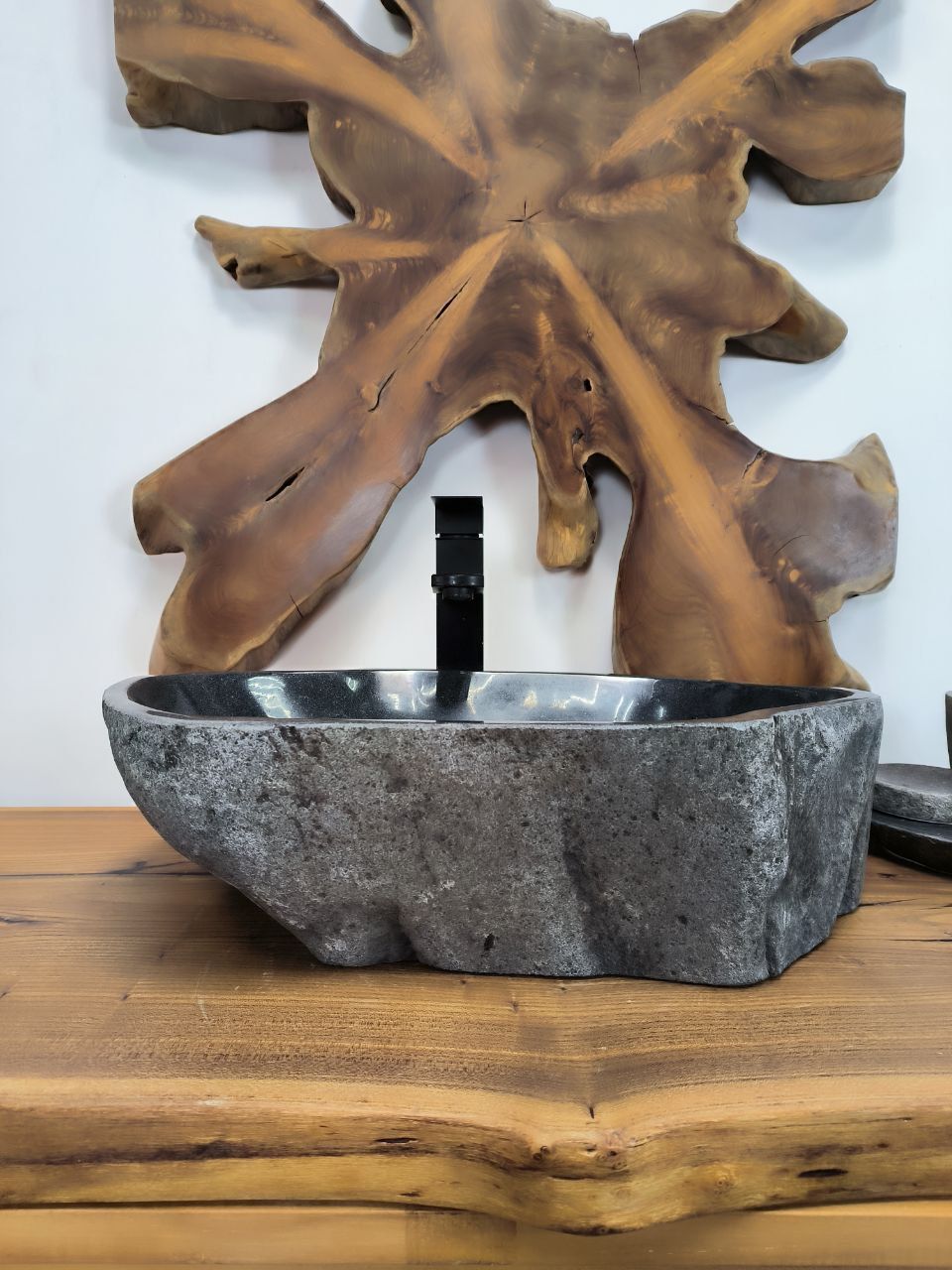 Раковина из речного камня RS-66330 52х35х15 из натурального камня