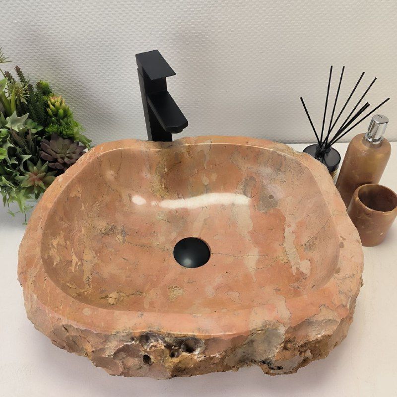 Раковина из мрамора Erozy Red EM-62824 52*42*15 из натурального камня