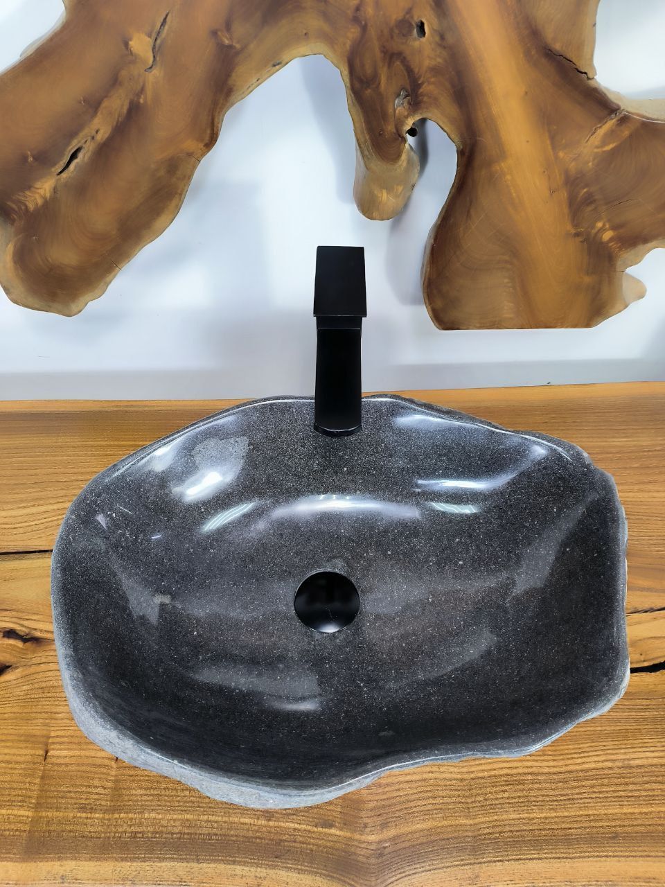 Раковина из речного камня RS-66685 52х37х15 из натурального камня
