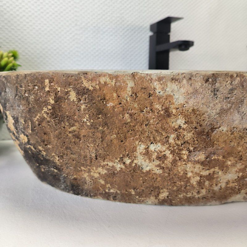 Раковина из речного камня RS-63631 (77*40*15) из натурального камня