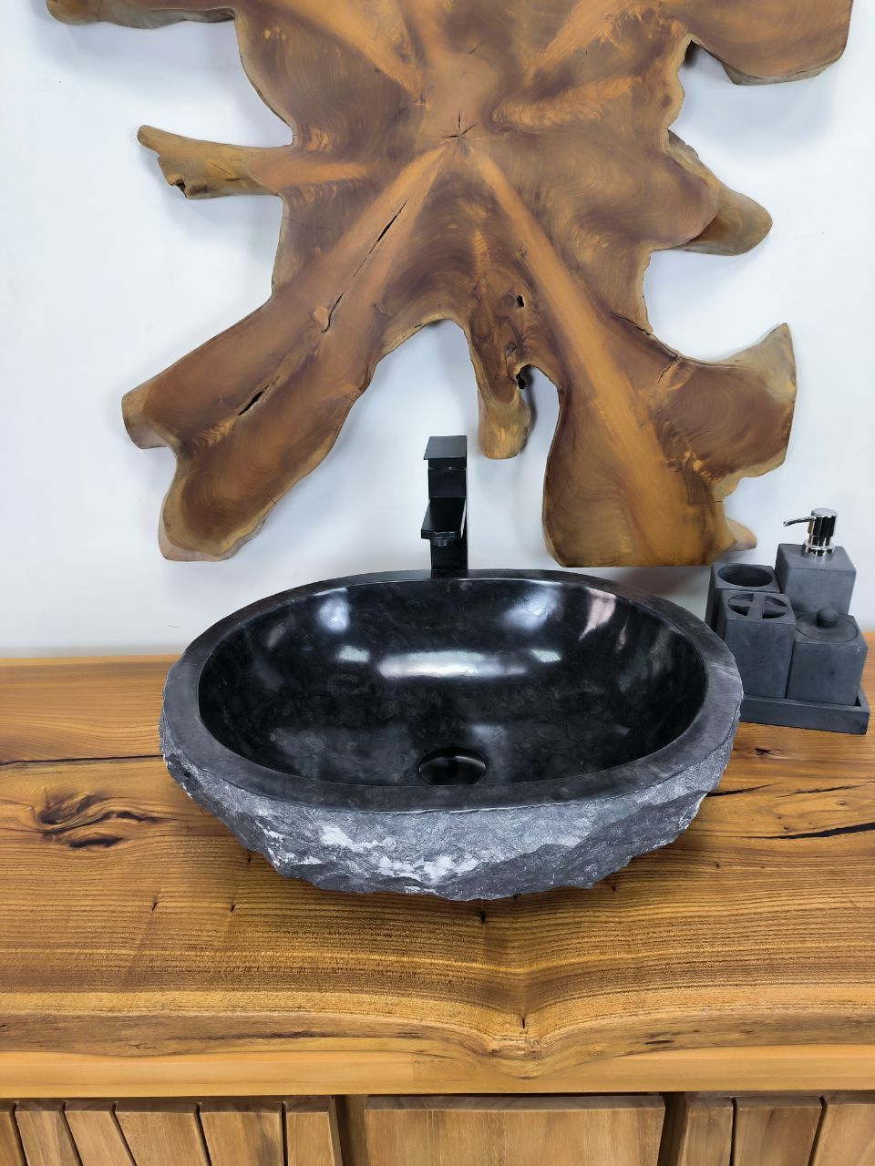 Раковина из мрамора Erozy Black EM-66216 51х41х16 из натурального камня