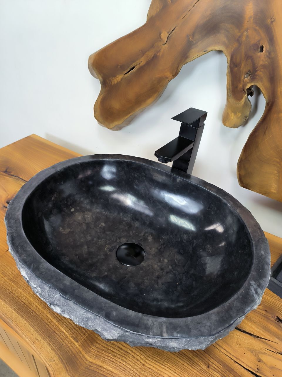 Раковина из мрамора Erozy Black EM-66216 51х41х16 из натурального камня