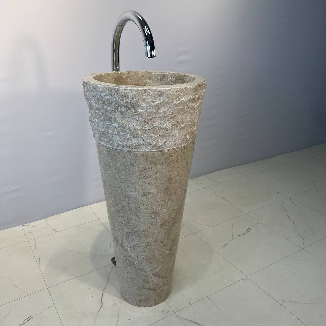 Раковина напольная из мрамора Erozy Top Cream MN-67031 40*40*90