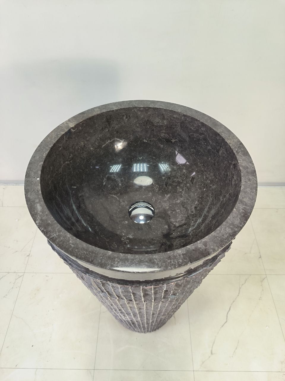 Раковина напольная из мрамора Pedestal Grey Marmo MN-65930 45х45х90 из натурального камня