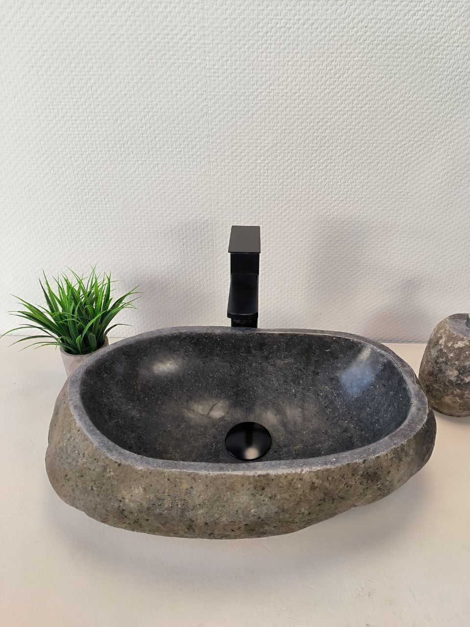 Раковина из речного камня RS-65984 50х31х15 из натурального камня