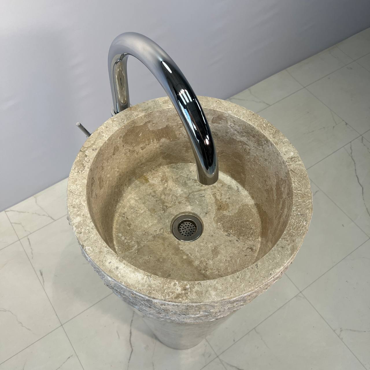 Раковина напольная из мрамора Erozy Top Cream MN-67031 40*40*90