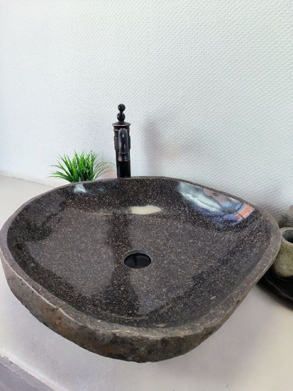 Раковина из речного камня RS-66210 58х55х15 из натурального камня
