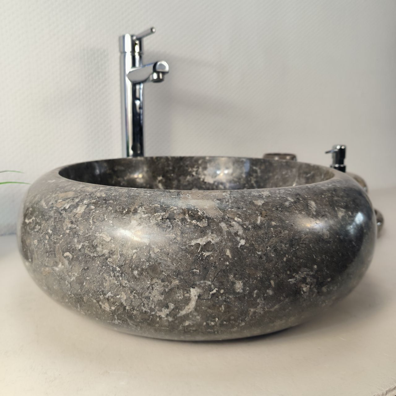 Раковина из мрамора Donut Grey DM-66091 45х45х15 из натурального камня