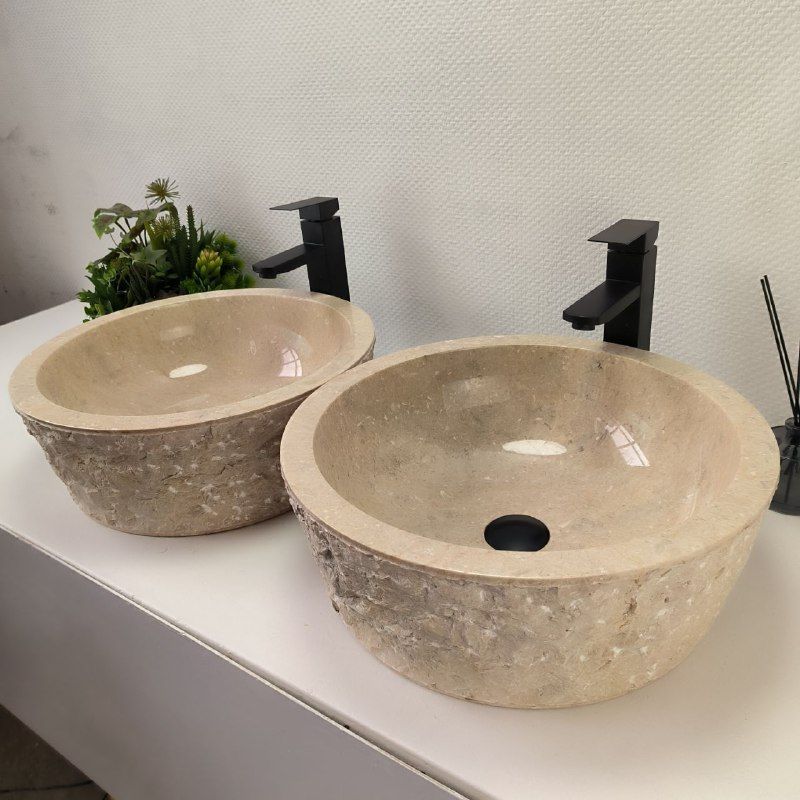 Раковина из мрамора ПАРА! Drum Cream Marmo DM-62888 45*45*16 из натурального камня