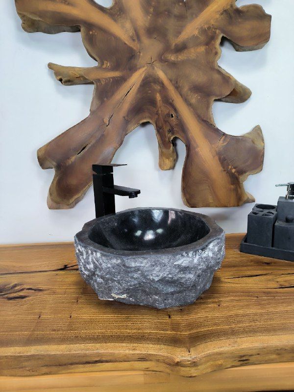 Раковина из мрамора Erozy Black EM-66616 35х34х15 из натурального камня