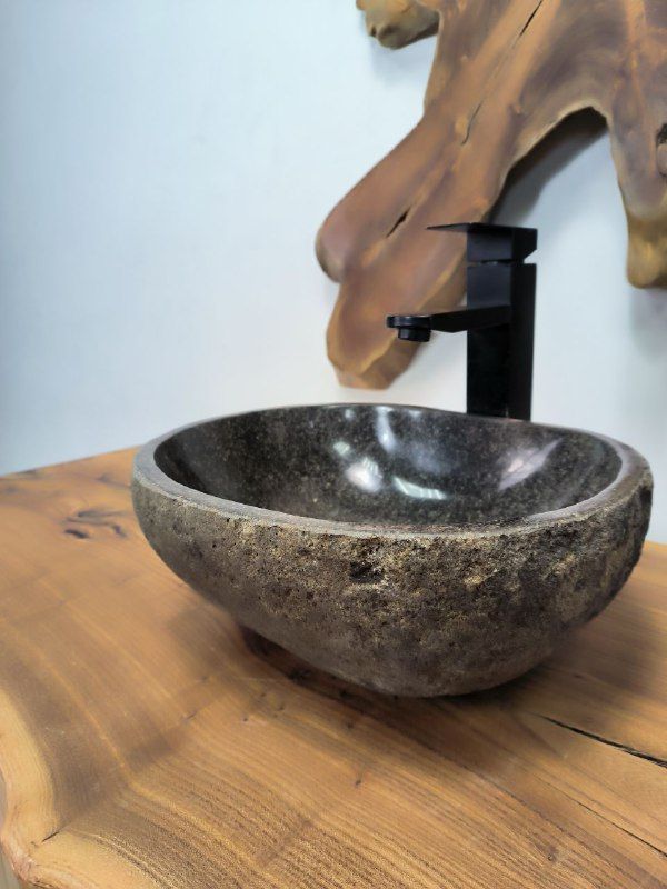 Раковина из речного камня RS-66271 36х30х14 из натурального камня