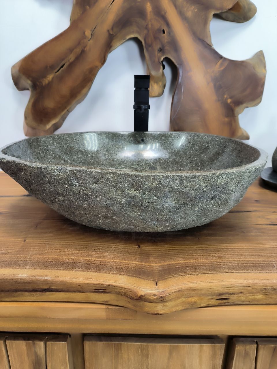 Раковина из речного камня RS-66423 51х42х16 из натурального камня