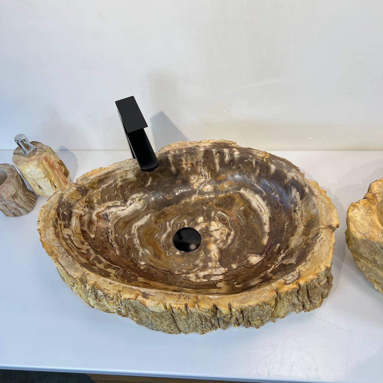 Раковина из окаменелого дерева ПАРА! OD-66906 70*47*15 из натурального камня