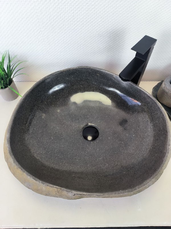 Раковина из речного камня RS-66190 59х52х15 из натурального камня