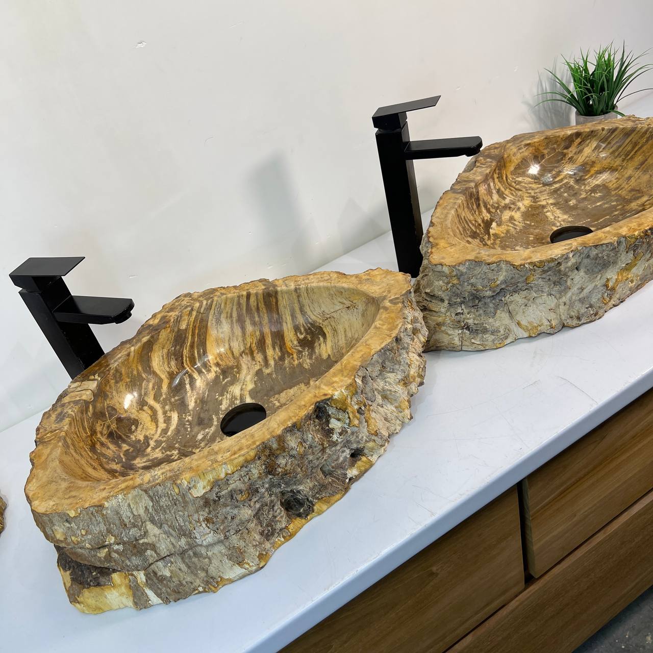 Раковина из окаменелого дерева ПАРА! OD-67024 54*42*15 из натурального камня