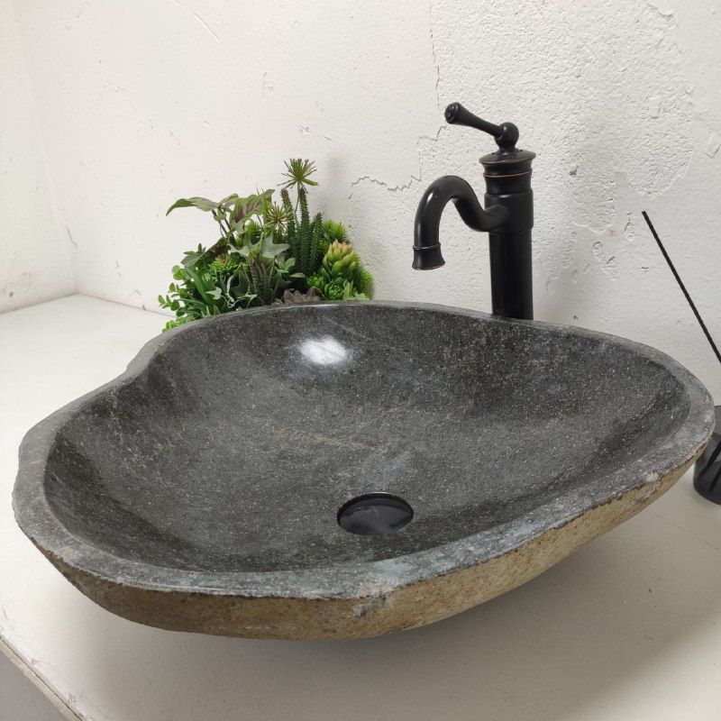 Раковина из речного камня RS-61994 (55*53*15) из натурального камня