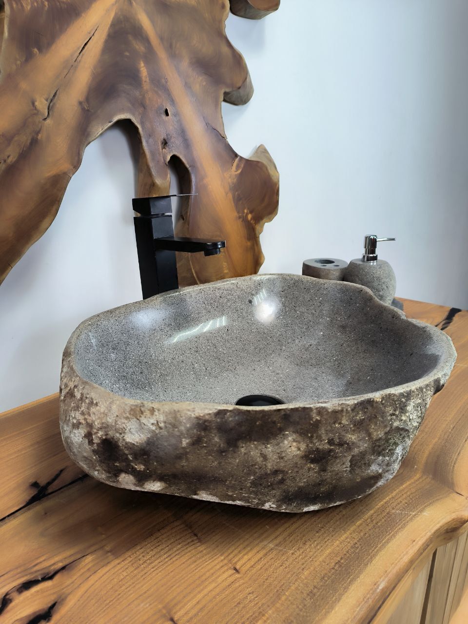 Раковина из речного камня RS-66331 50х42х15 из натурального камня