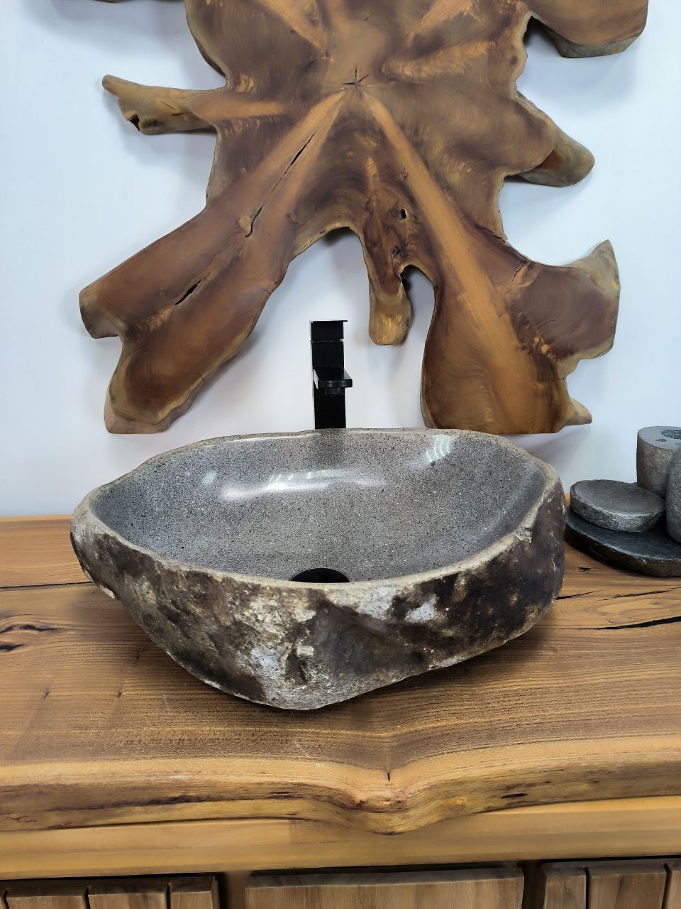 Раковина из речного камня RS-66331 50х42х15 из натурального камня