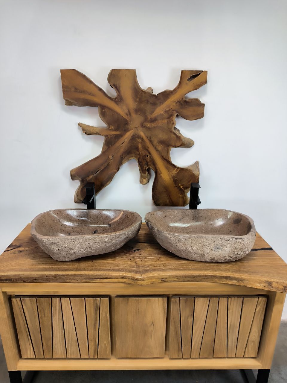 Раковина из речного камня ПАРА! RS-66551 57x36x15 натурального камня