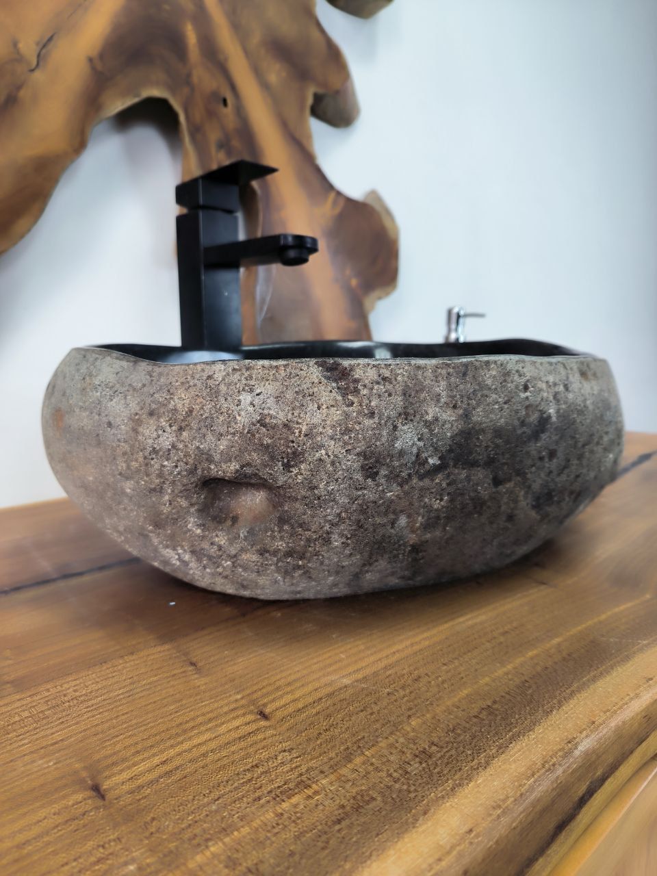 Раковина из речного камня RS-66373 41х33х14 из натурального камня