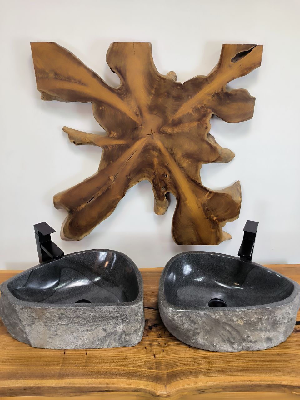 Раковина из речного камня ПАРА! RS-66554 47x32x15 натурального камня