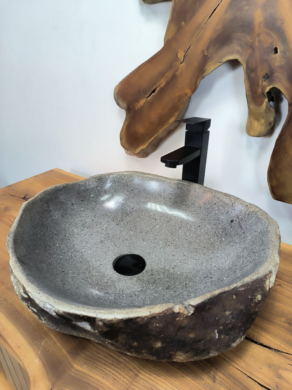 Раковина из речного камня RS-66331 50х42х15 из натурального камня