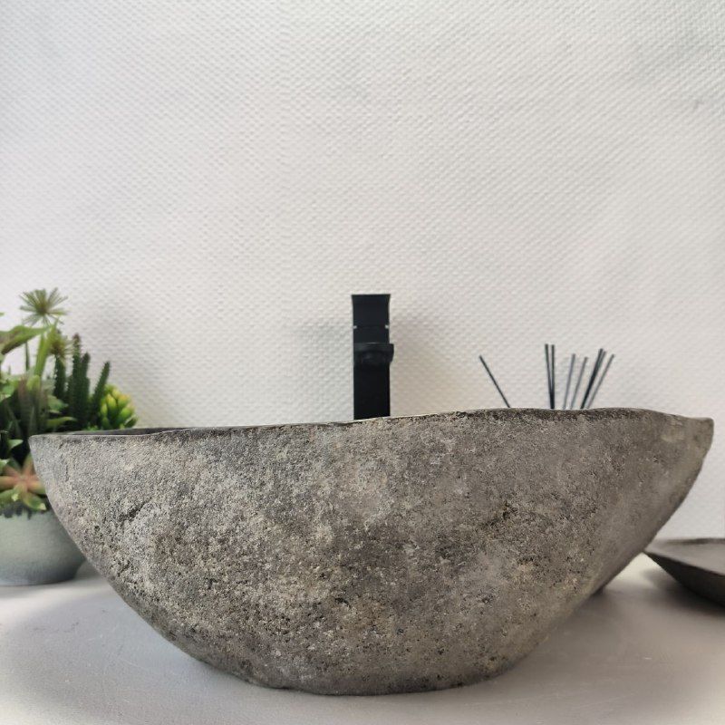 Раковина из речного камня RS-63386 (51*44*15) из натурального камня