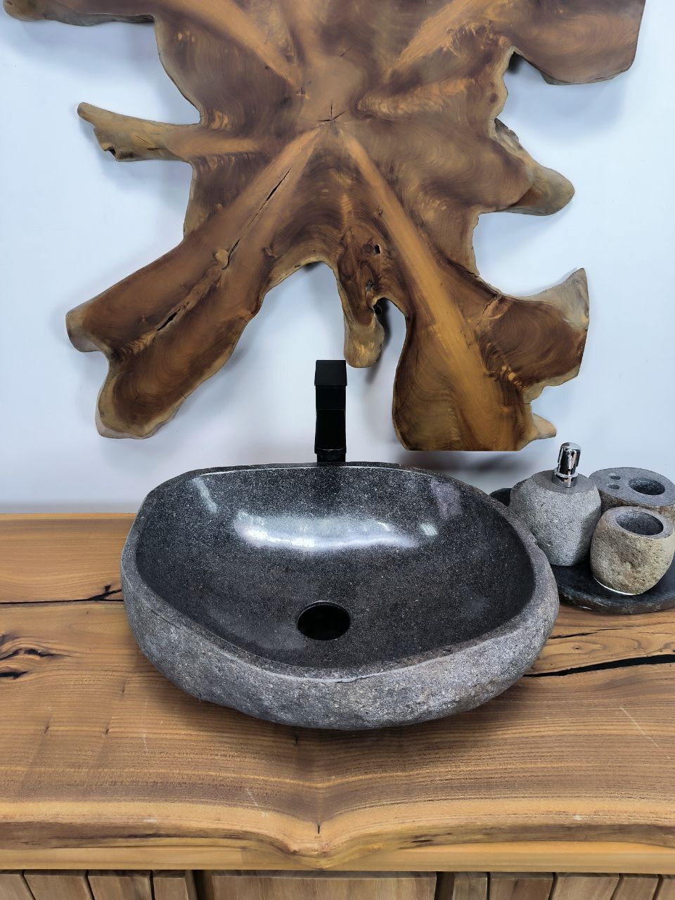 Раковина из речного камня RS-66332 50х41х15 из натурального камня